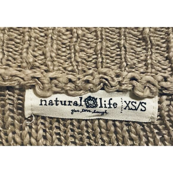 Natural Life Cardigan Sweater Womens XS/S Brown Long Line Cable Knit Cozy Comfy - Picture 5 of 7